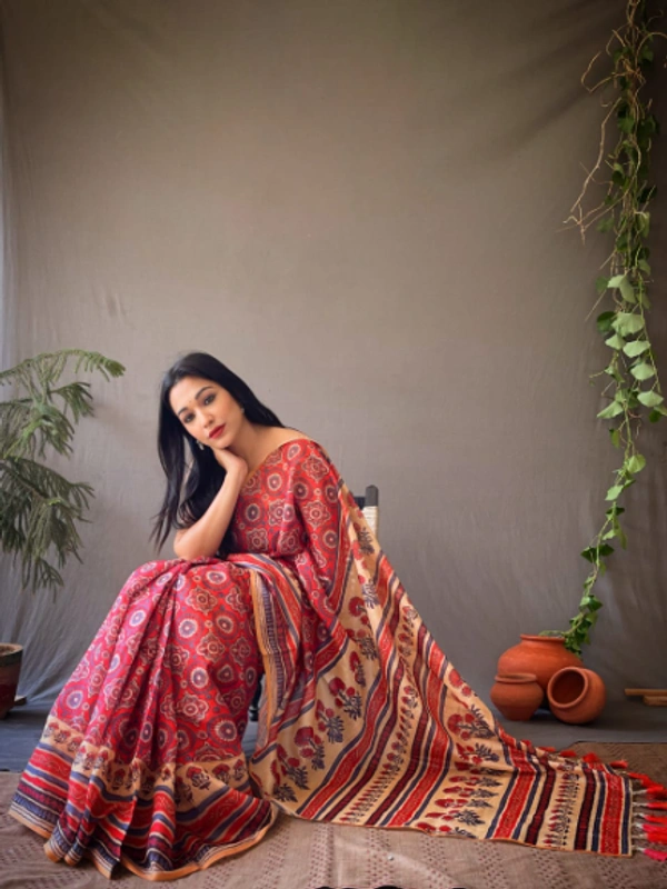cotton saree printed